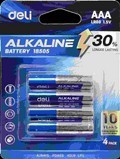 Pilha alcalina Deli E18505 nº 7 LR03 AAA cartão de 4 peças (azul)