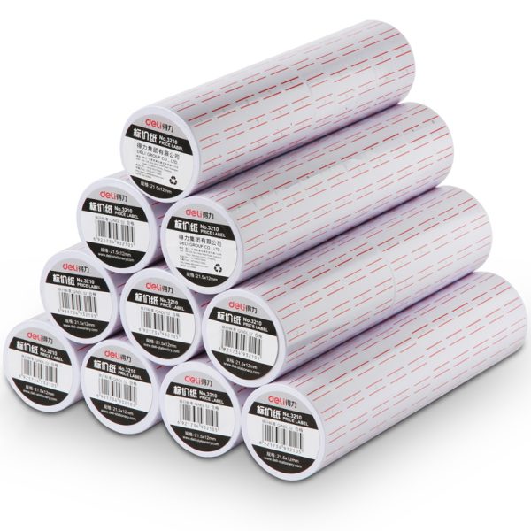 Papel para etiqueta de preço Deli 3210 (branco) (10 rolos/tubo)