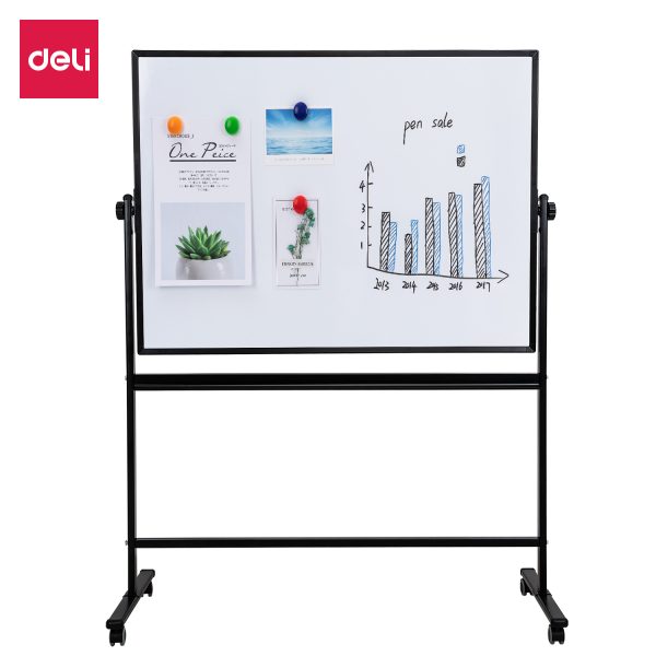 Deli E7882H quadro branco dupla face 1200*900 (preto) (bloco)