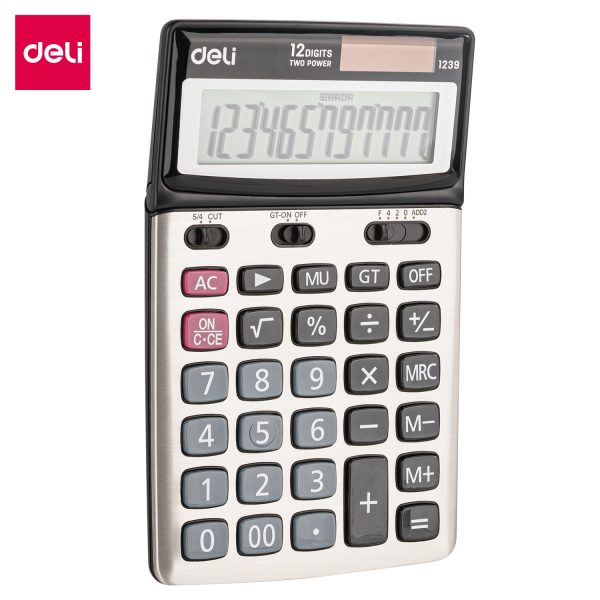Calculadora de mesa Deli E1239 (prata)