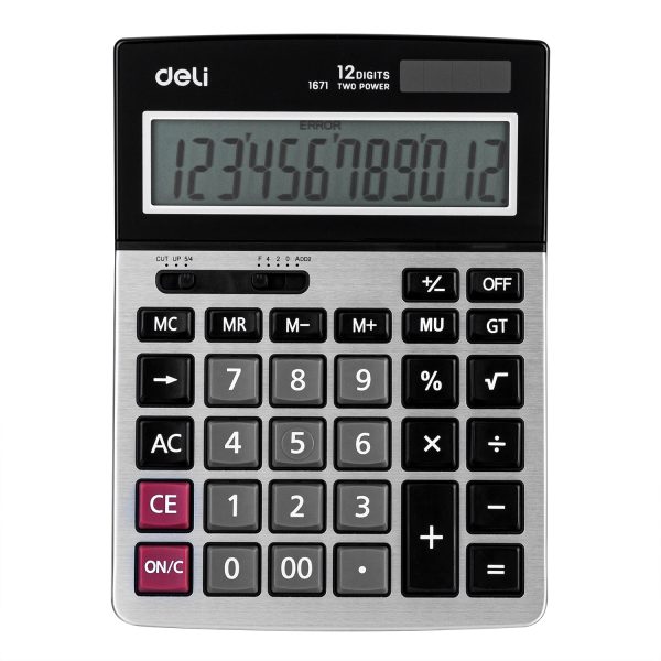 Calculadora de mesa Deli E1671 (prata)