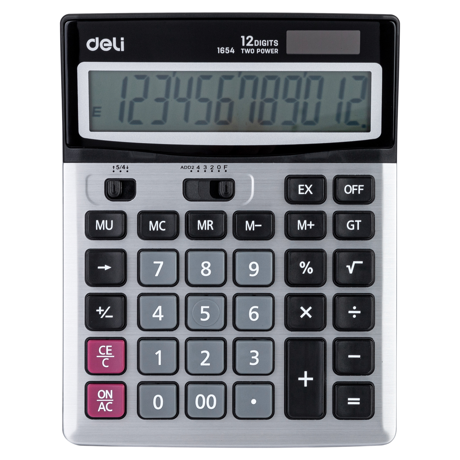 Calculadora de mesa Deli E1654 (prata)