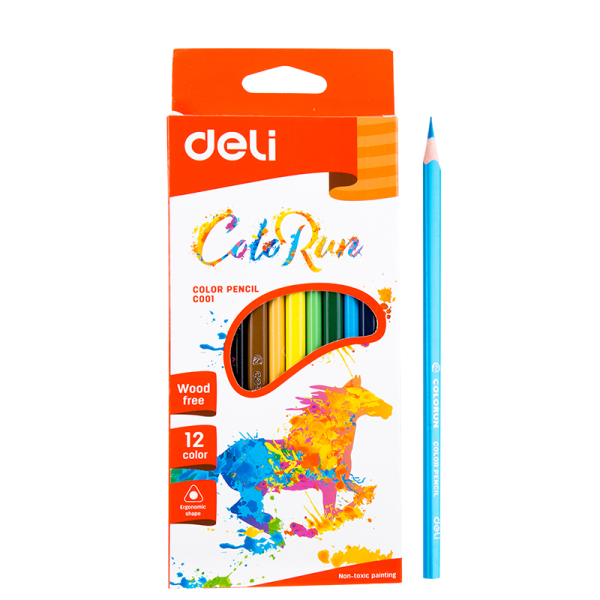 Lápis de cor Deli EC00100 - 12 cores/caixa