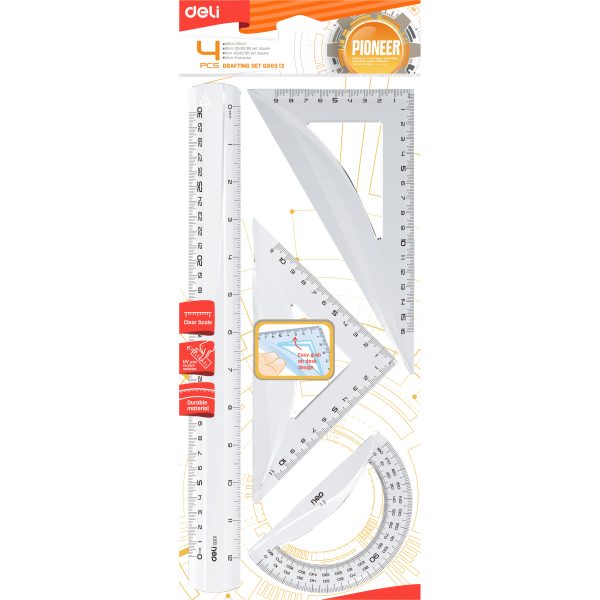 Conjunto de regua Deli EG00512 30Cm (cor transparente) 20pic/caixa