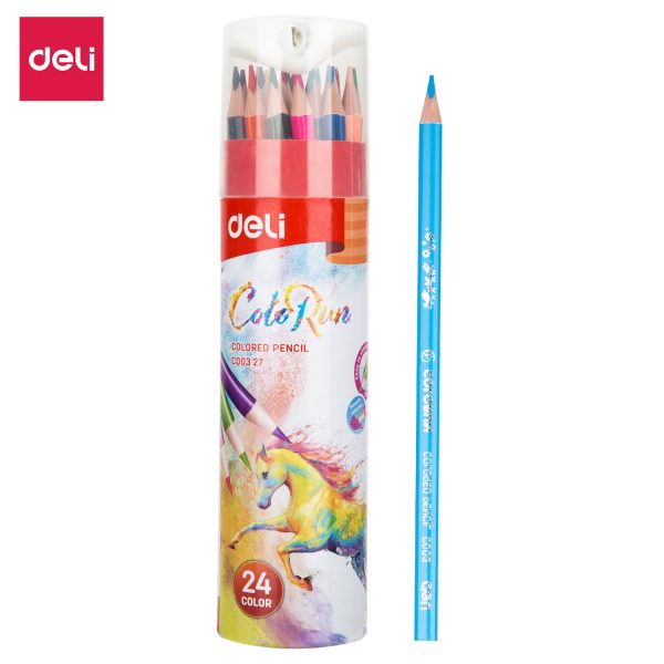 Lápis de cor Deli EC00327_24cores/balde