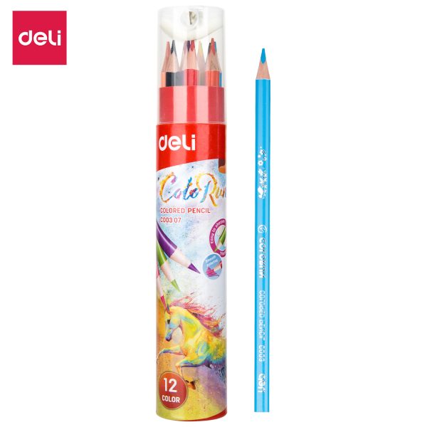 Lápis de cor Deli EC00307_ 12 cores/balde