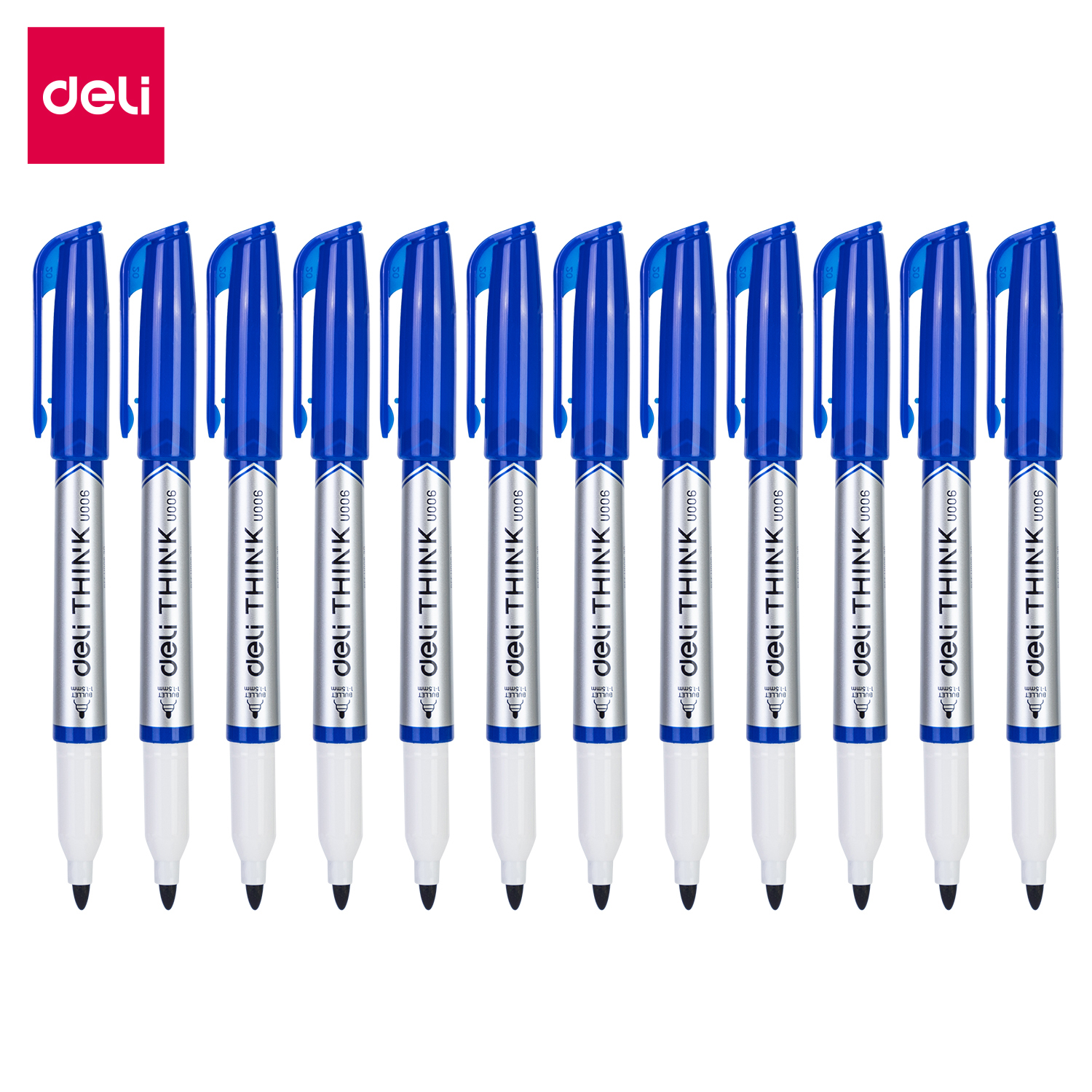 Marcador para quadro branco Deli EU00630 (azul) (12 peças/caixa) Marcador para quadro branco Deli EU00630 (azul) (12 peças/caixa)
