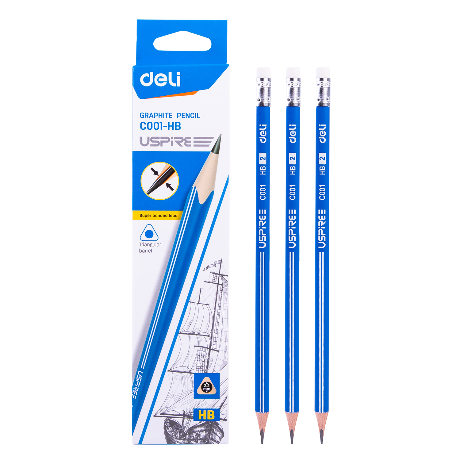 Lápis azul clássico Deli EC001-HB (12 peças/caixa) Lápis azul clássico Deli EC001-HB (12 peças/caixa)