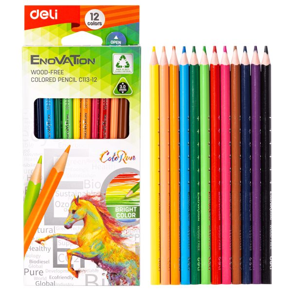 Lápis de cor Deli EC113-12 (12 cores/caixa)
