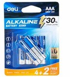 Pilhas alcalinas com placa de sucção (azul) Deli E82901 6pcs