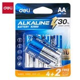 Pilhas alcalinas Deli E82900 4+2 No.5 com placa de sucção (azul)