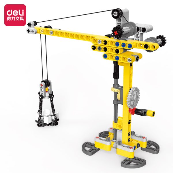 Deli 74385 Ciência e Educação Guindaste Building Block (Amarelo) (Caixa)