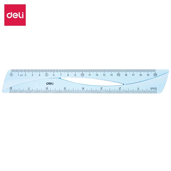 Régua básica Deli EH10PS de 20 cm (azul)