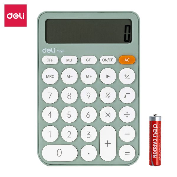 Calculadora de mesa Deli EM124 (verde)